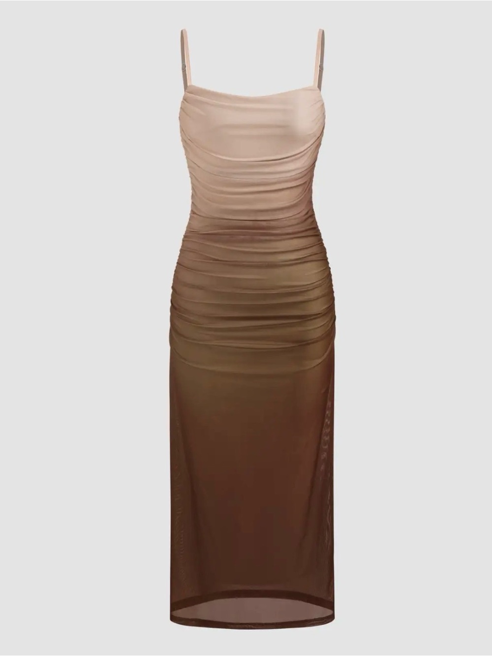 Commense Strapless Ombre Brown Dress